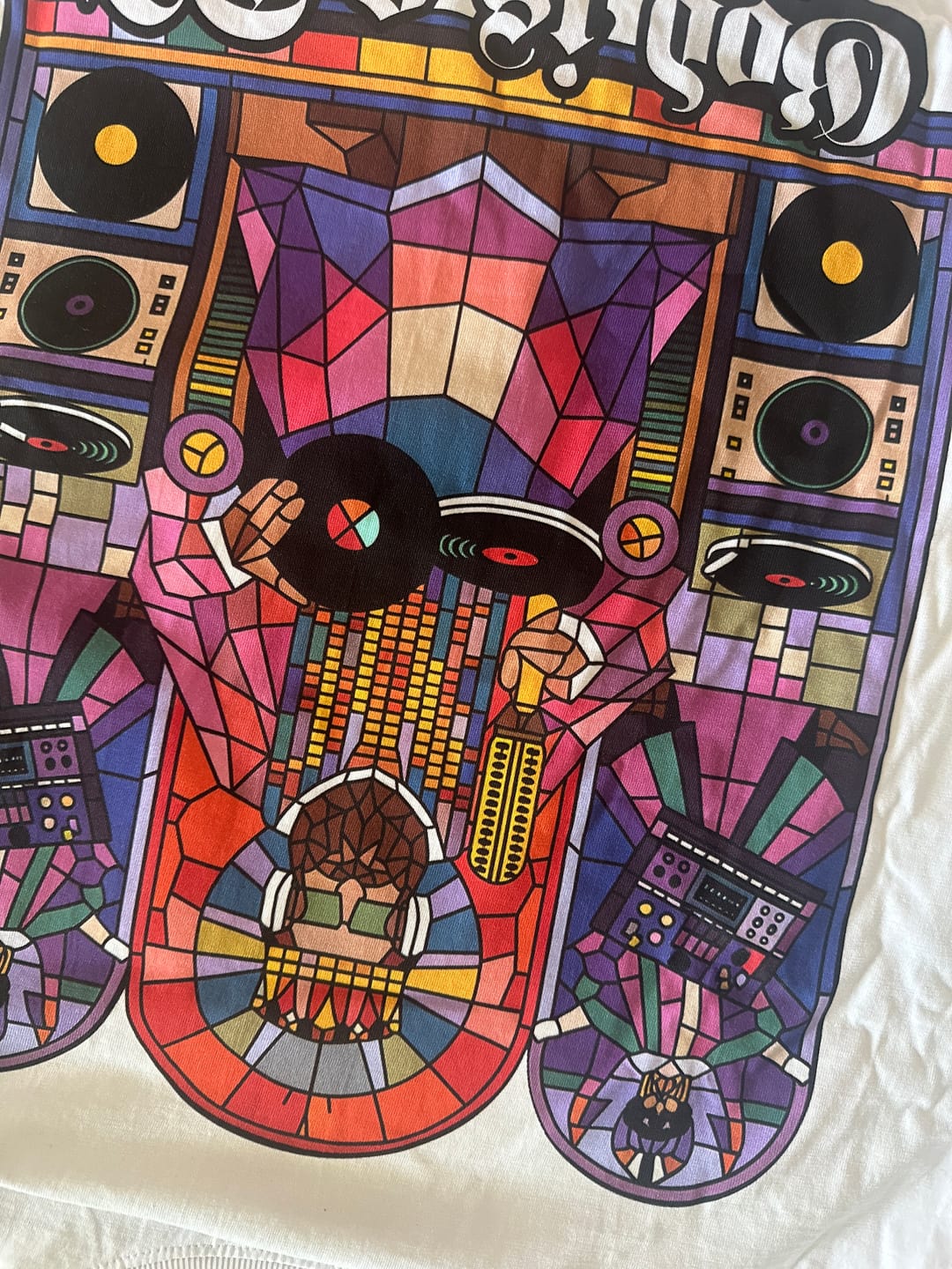 Customer photo review of "GOD IS A DJ" TECHNO Oversize Shirt (Frontprint)