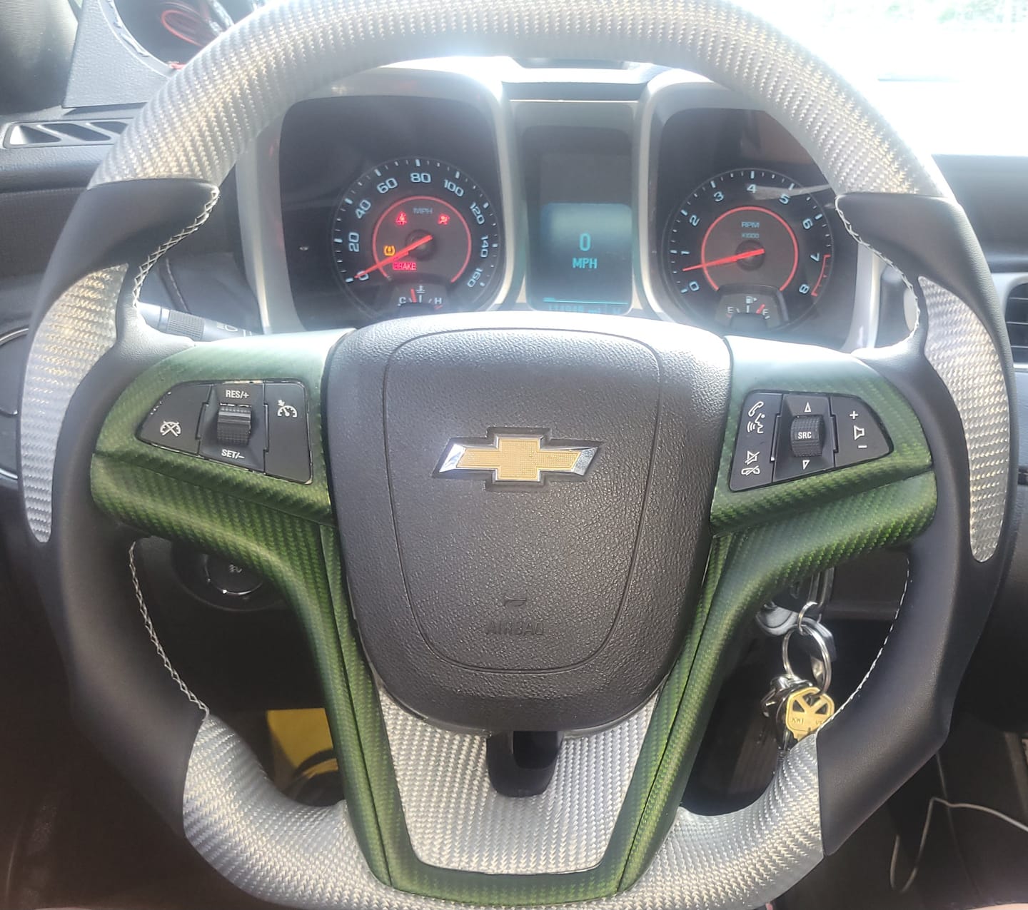 Customer photo review of [Complete] Custom Carbon Fiber Steering Wheel For 2012-2015 Chevy Camaro