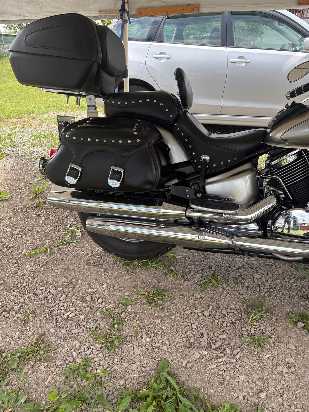 Customer photo review of 42L - Challenger XL Leather Wrapped Hard Motorcycle Trunk