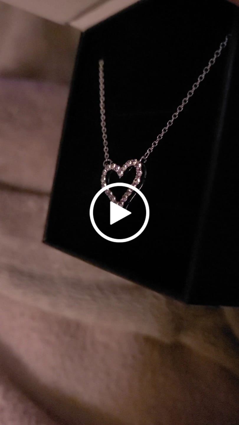Customer video review of Bristol 18k White Gold Plated Heart Necklace with Swarovski Crystals