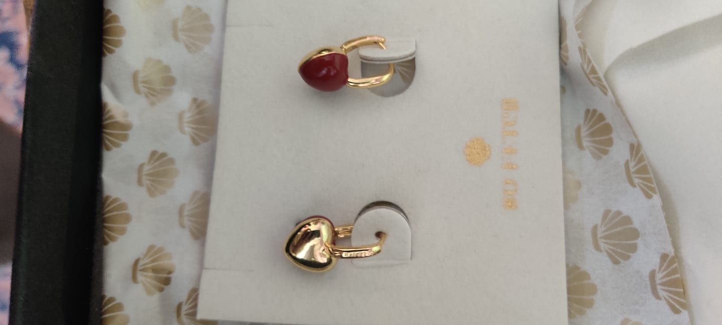 Customer photo review of The Little Heart Earrings