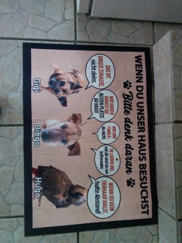 Customer photo review of Begrüßungskomitee - Individuelle Fußmatte