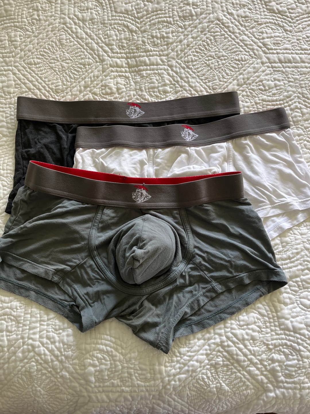 Customer photo review of Modal 3in Boxer Briefs No Fly 3pk Heather Gray/Slate Gray/White