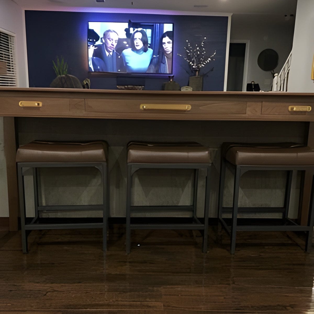 Customer photo review of Brass Round Drawer Pulls with Backplate - Antique Brass