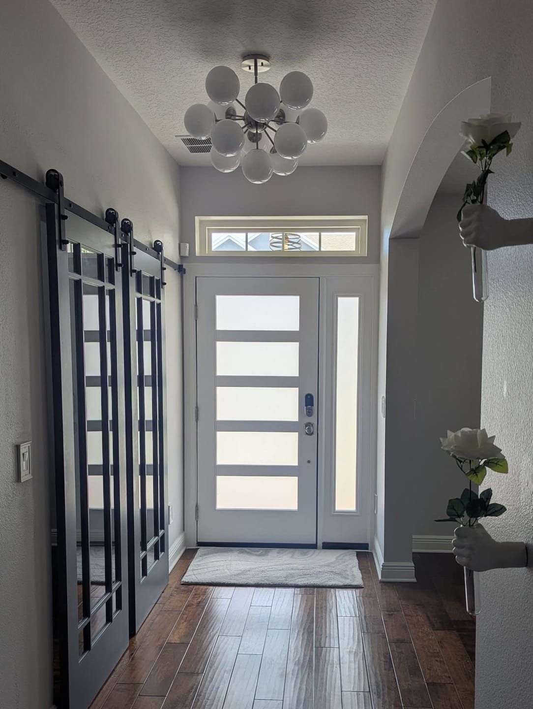 Customer photo review of Shine Lustre Opal Glass Bubble Sputnik Semi Flush Chandelier