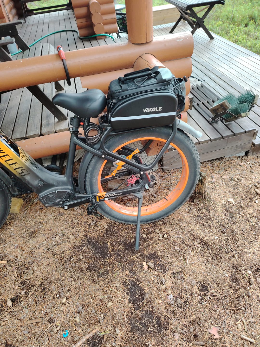 Customer photo review of Vakole Waterproof Bike Rack Bag With Large Capacity(17-35L)