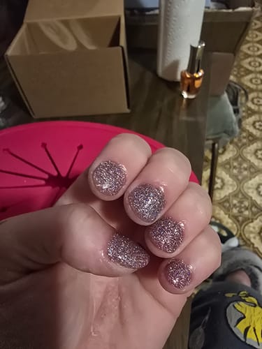 Customer photo review of MC12 Starburst Purple Glitter Dip Powder