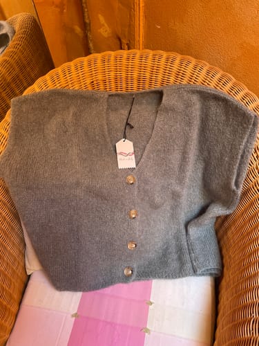 Avis photo d'un client sur Gilet Benjamine vert céladon