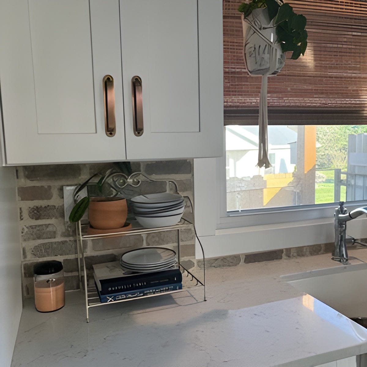 Customer photo review of Brass Round Drawer Pulls with Backplate - Antique Brass