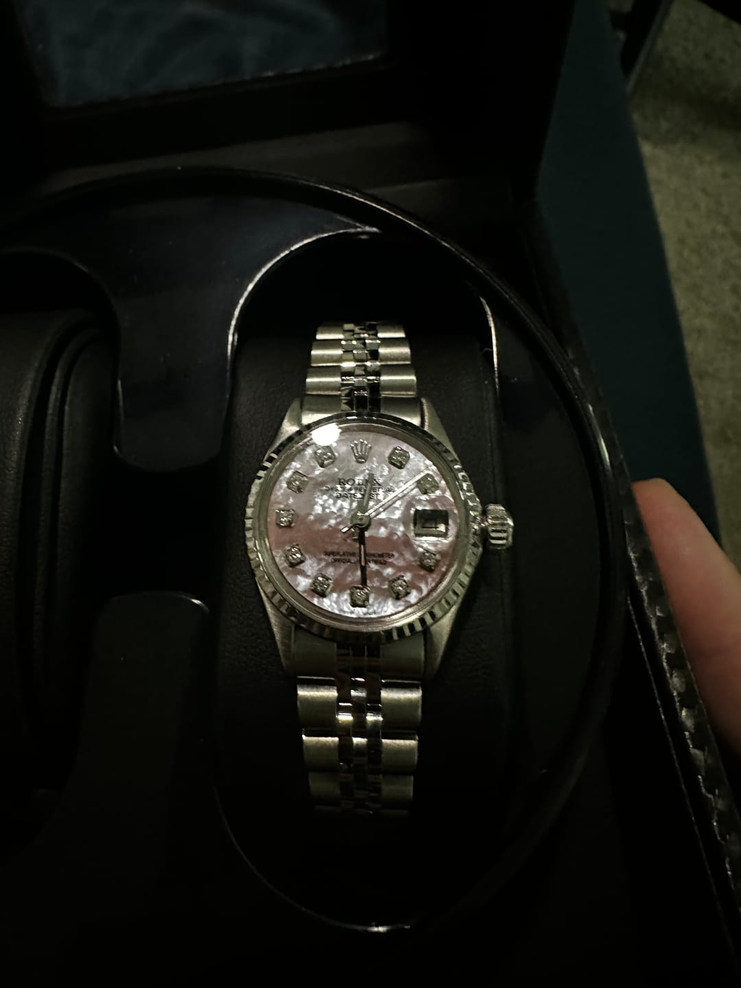 Customer photo review of Rolex Datejust 26 mm Pink Mother Of Pearl Diamond Dial Stainless Steel Watch