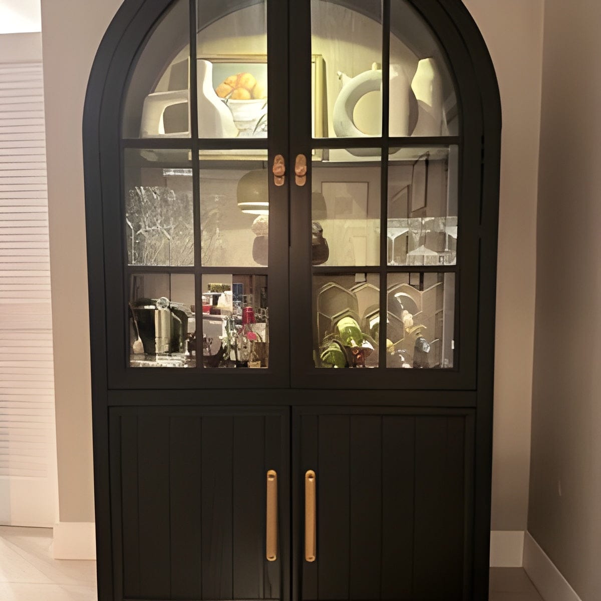 Customer photo review of Brass Round Drawer Pulls with Backplate - Antique Brass