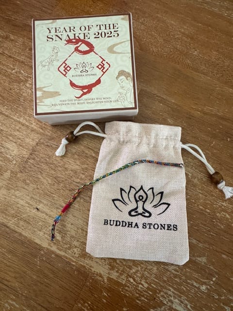 Customer photo review of Buddha Stones "May you be healthy and happy" Lucky Multicolored Bracelet