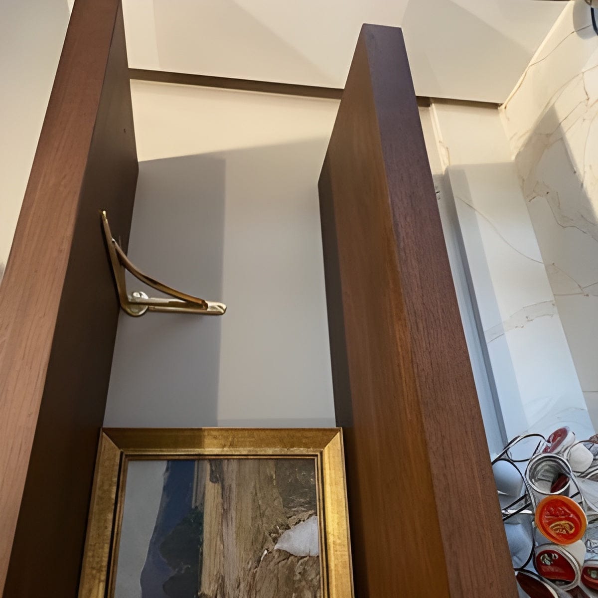 Customer photo review of Arched Shelf Bracket - Unlacquered Polished Brass