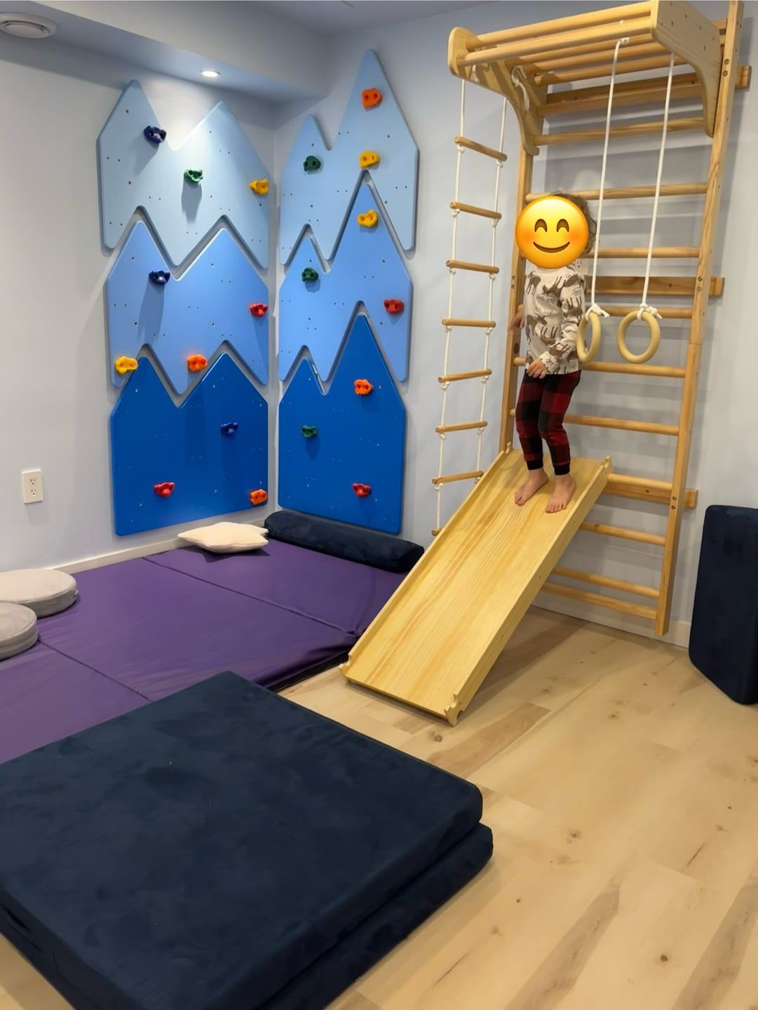 Customer photo review of Betula Swedish Wall Ladder & Indoor Wooden Climber for Kids – Home Gym Playset