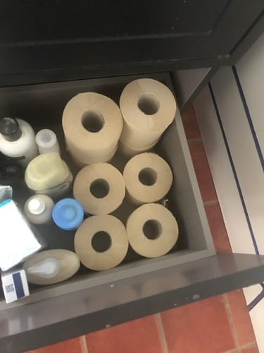 Customer photo review of Unbleached Bamboo Toilet Paper