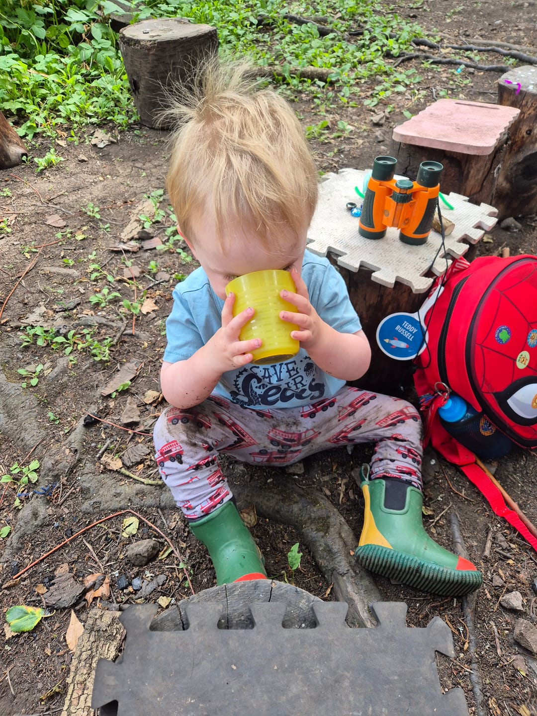 Customer photo review of Colour Block Ankle Wellington Fair Rubber Natural Waterproof Boots