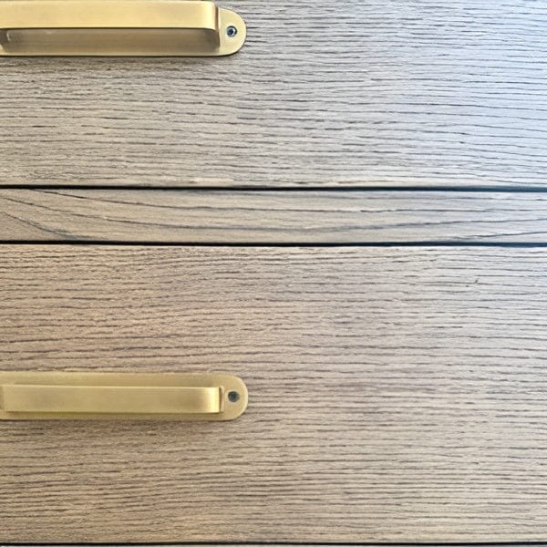 Customer photo review of Brass Round Drawer Pulls with Backplate - Antique Brass