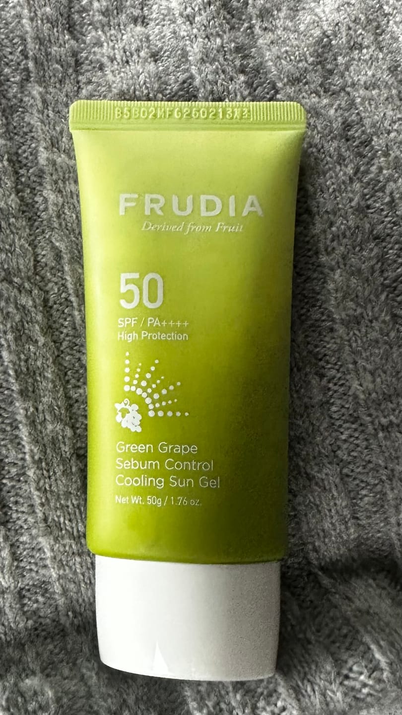 Customer photo review of Frudia Green Grape Sebum Control Sun Gel SPF50+/ PA++++