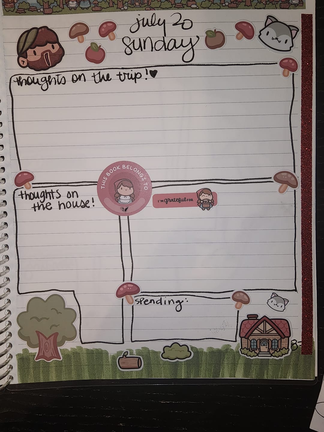 Customer photo review of Numbers - Red Riding Hood  Planner Stickers