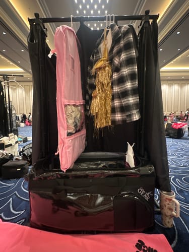 Customer photo review of Glam'r Gear® Mobile Changing Station™ Dance Duffel Bag with Built-In uHide® Rack
