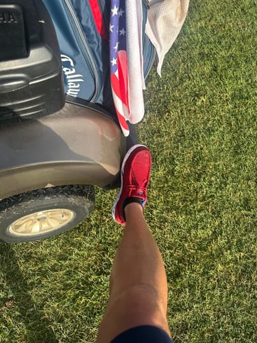 Customer photo review of SKŌNI Men's Golf Shoe Waterproof- Red