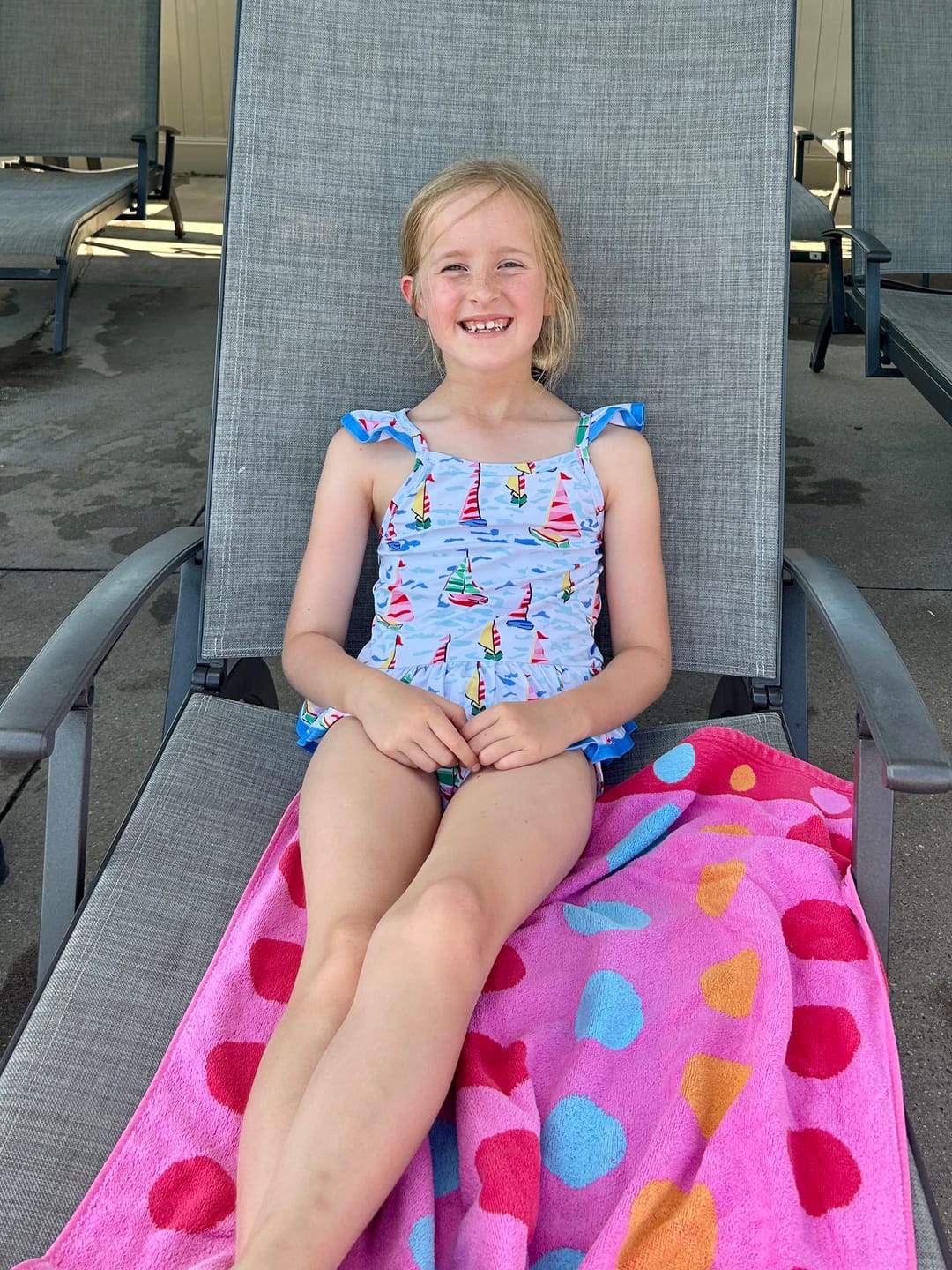 Customer photo review of Watercolor Sailboat One Piece Swimsuit