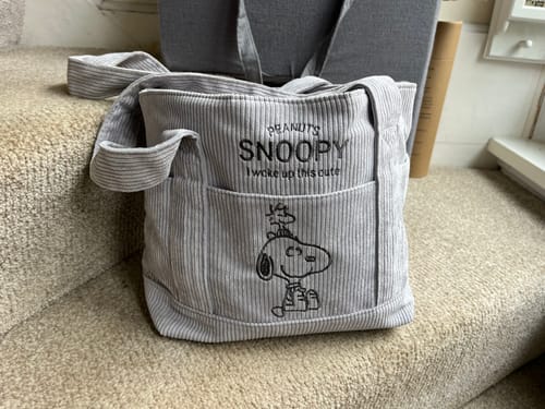 Customer photo review of Snoopy Corduroy Tote Bag