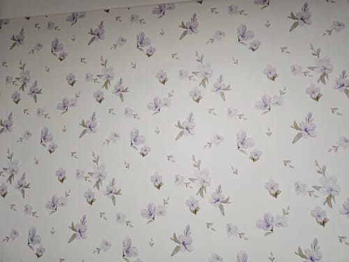 Lilac Flower Drop Wallpaper in a customer&rsquo;s home - verified photo review