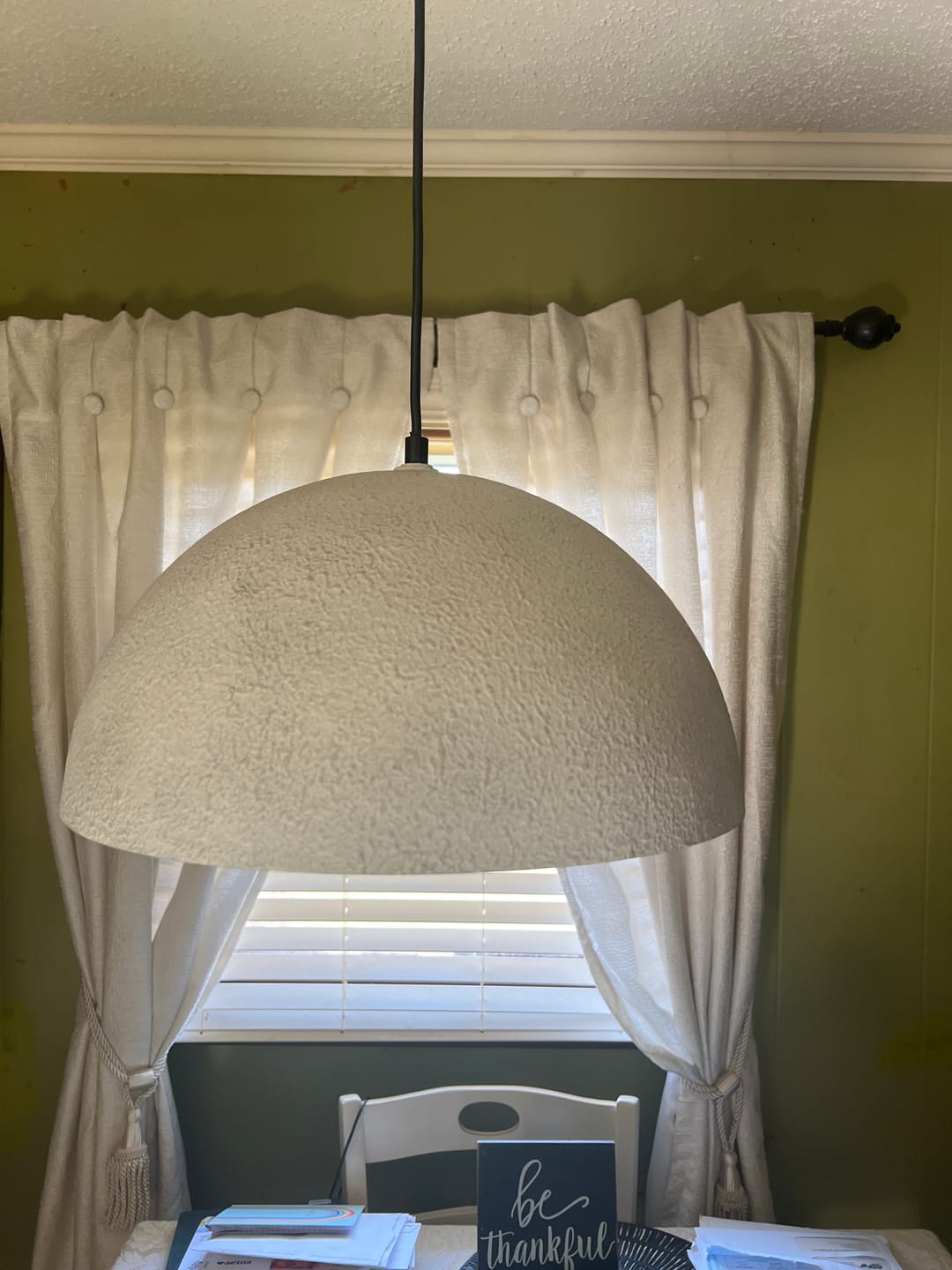 Customer photo review of Oversized Metal Dome Pendant Light