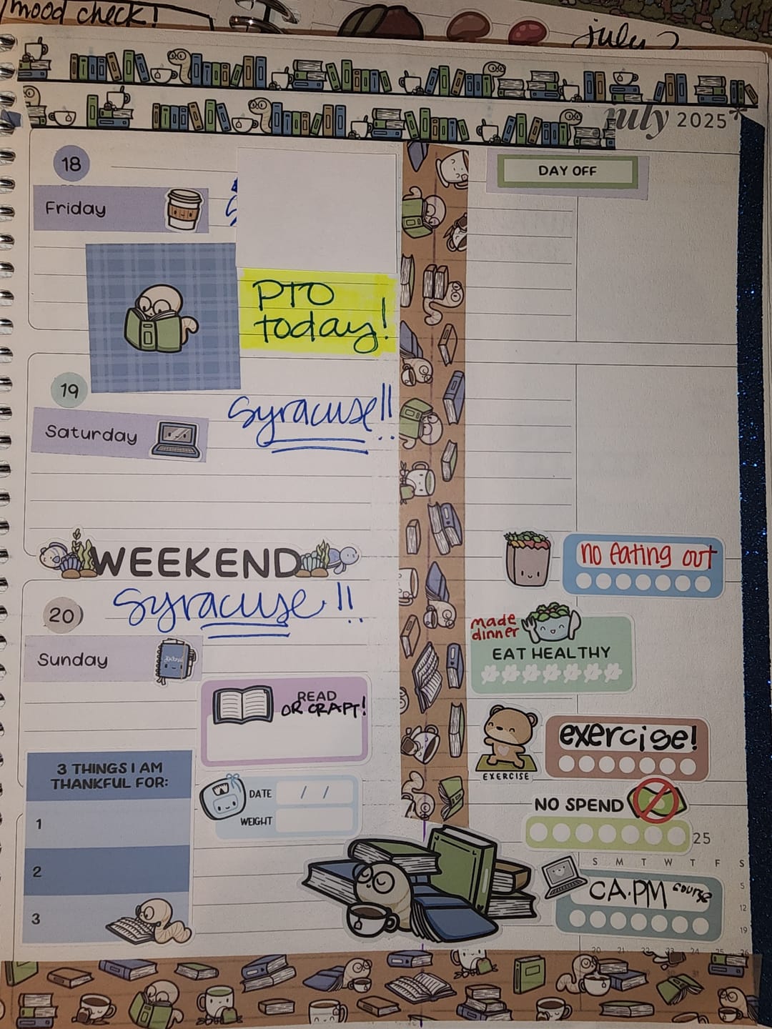 Customer photo review of Books Tracker Planner Stickers
