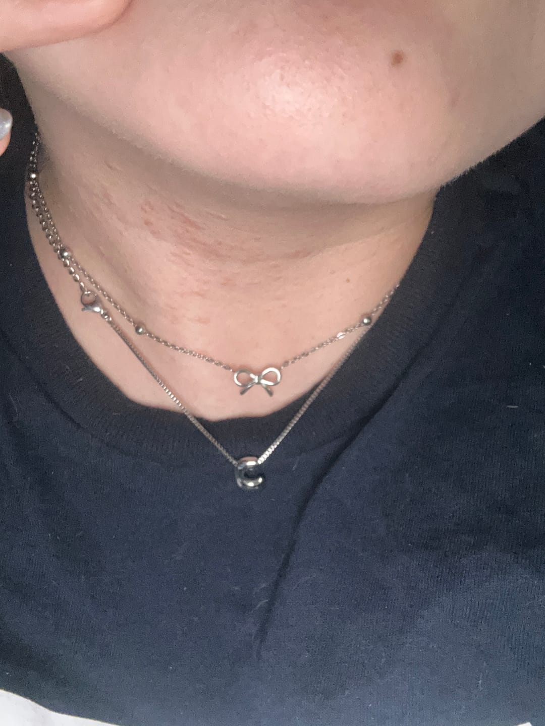 Customer photo review of Bubble Letter Necklace