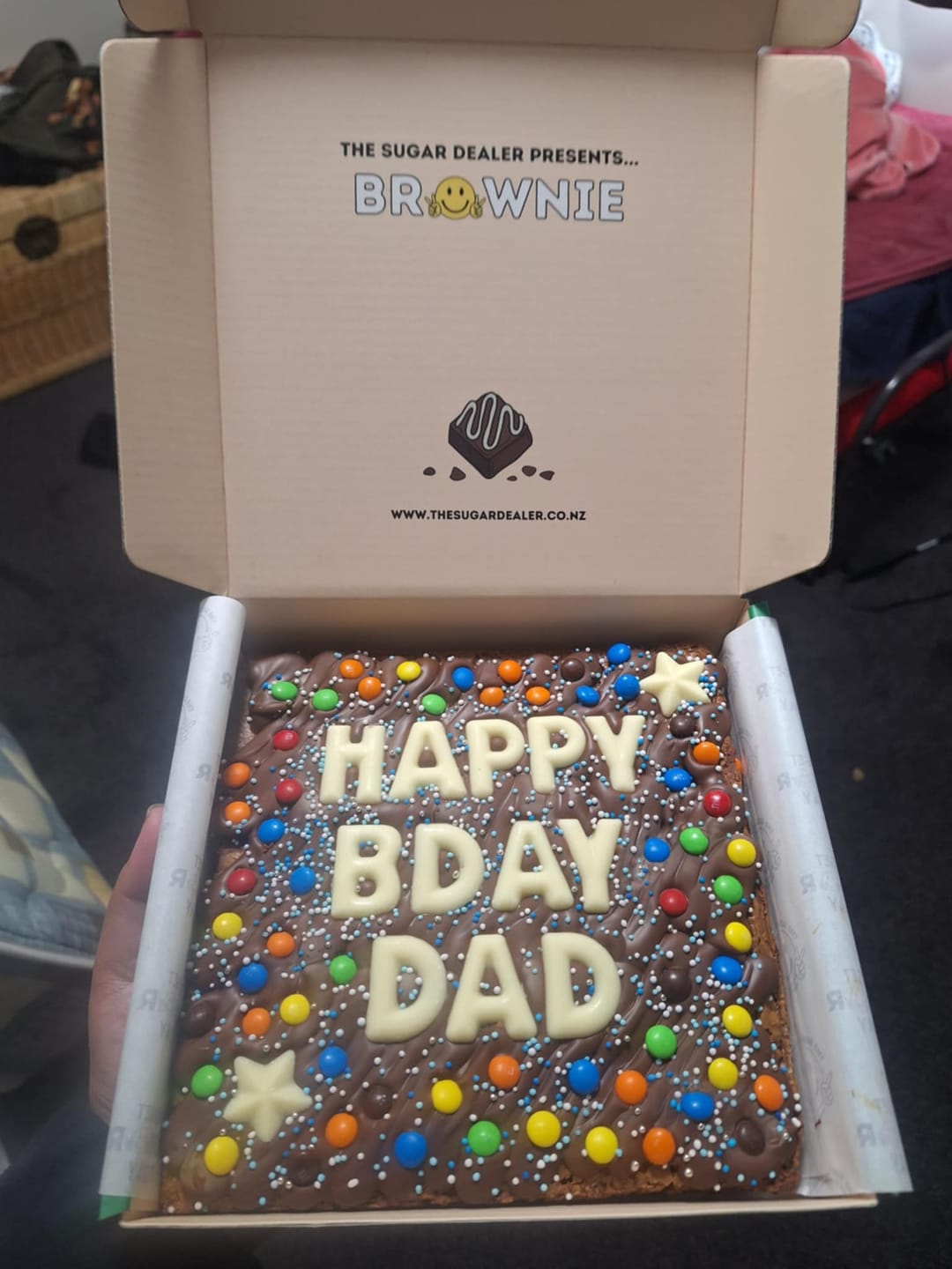 Customer photo review of OG custom message brownie