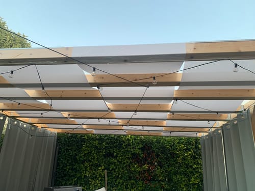 Customer photo review of Tessuto tela in textilene ombreggiante onda gazebo frangivista da esterno altezza 90 cm a metraggio