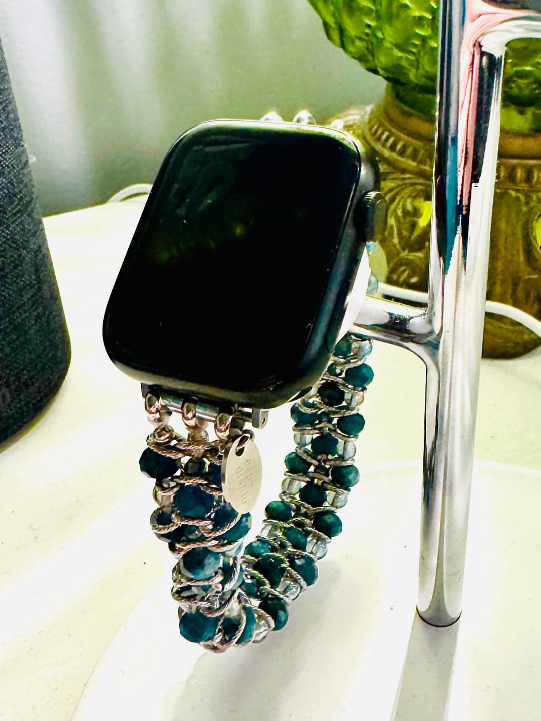 Customer photo review of Apatite Azure Braided Apple Watch Strap