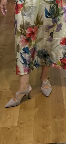 Customer photo review of Fernanda Suede Coffee