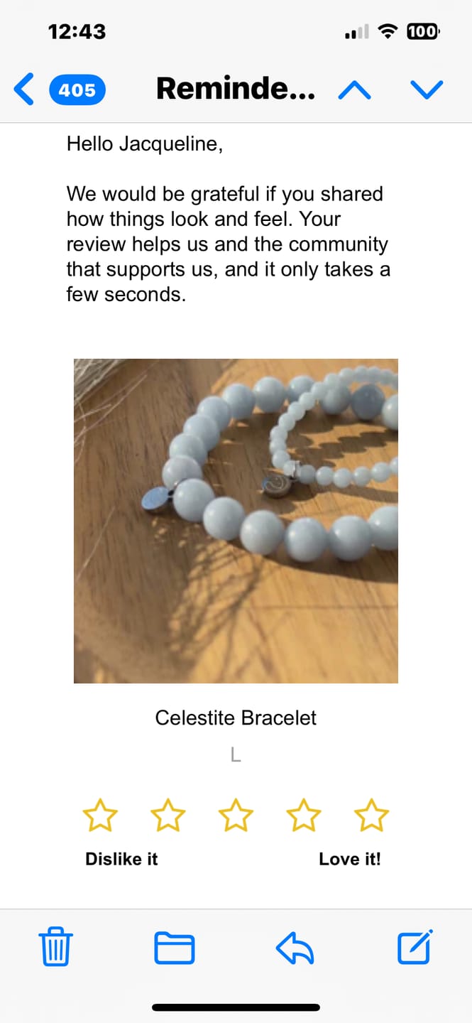 Customer photo review of Celestite Bracelet