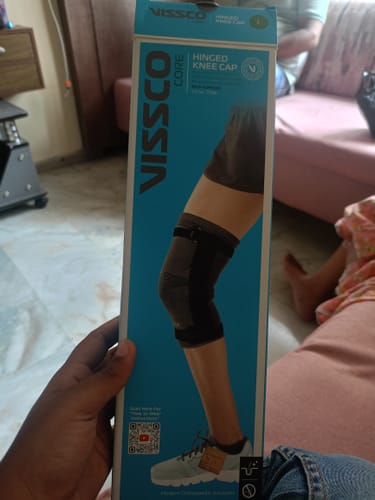 Customer photo review of Hinged Knee Cap | Supports the Knee joint with mediolateral hinges | Color - Grey (Single Piece)