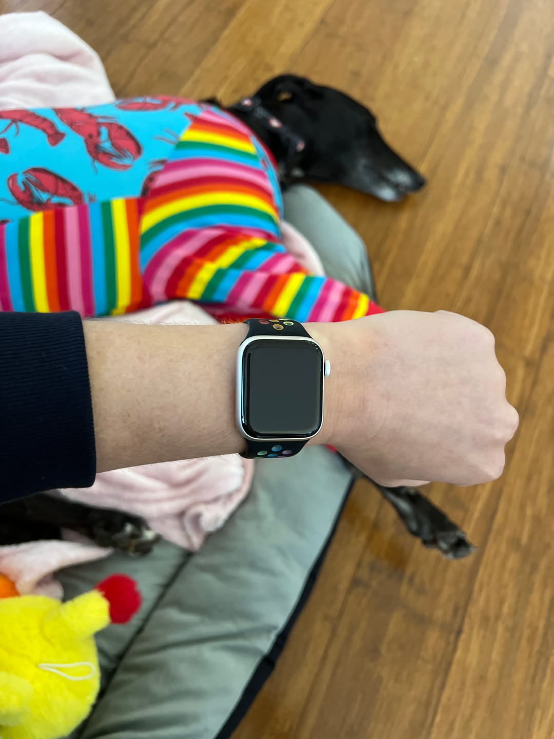 Customer photo review of Breath pride rainbow sport soft silicone Apple watch band