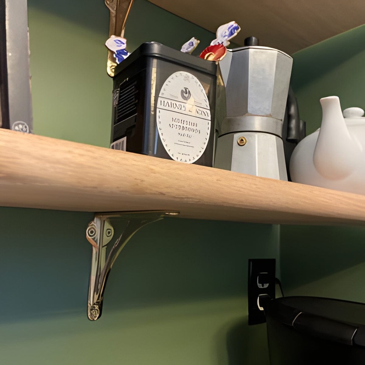 Customer photo review of Arched Shelf Bracket - Unlacquered Polished Brass