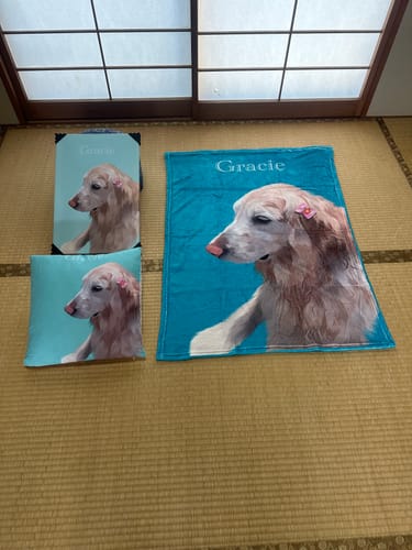 Customer photo review of Petcanva©オーダーメイド ブランケット