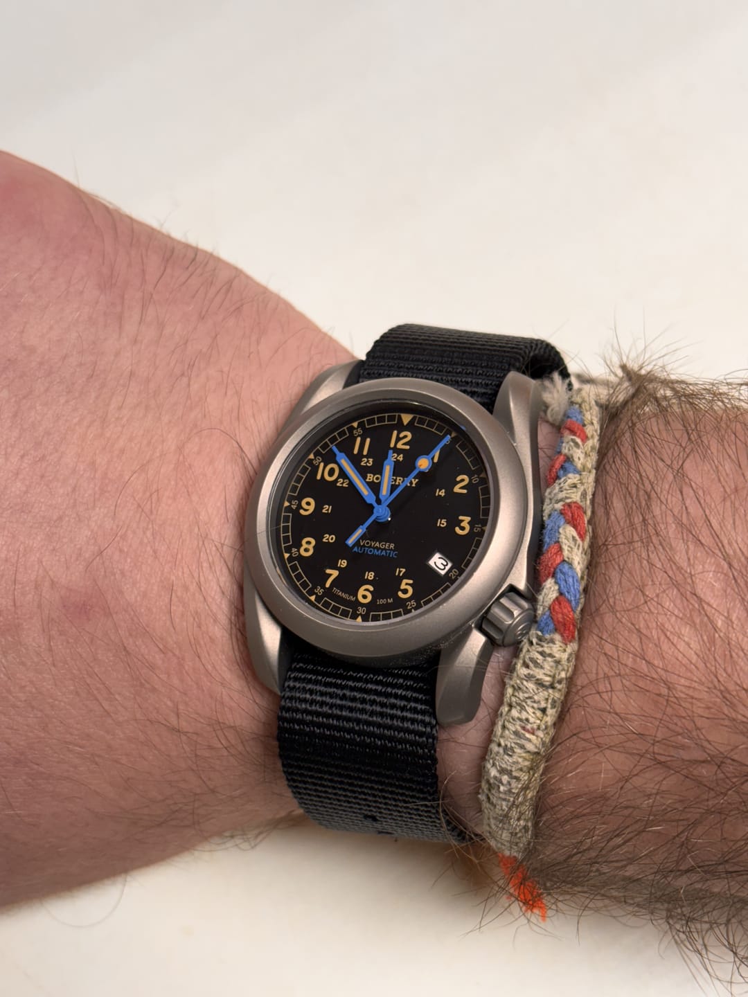 Customer photo review of VOYAGER - 100M Waterproof Titanium Automatic Field Watch | Vintage Noir