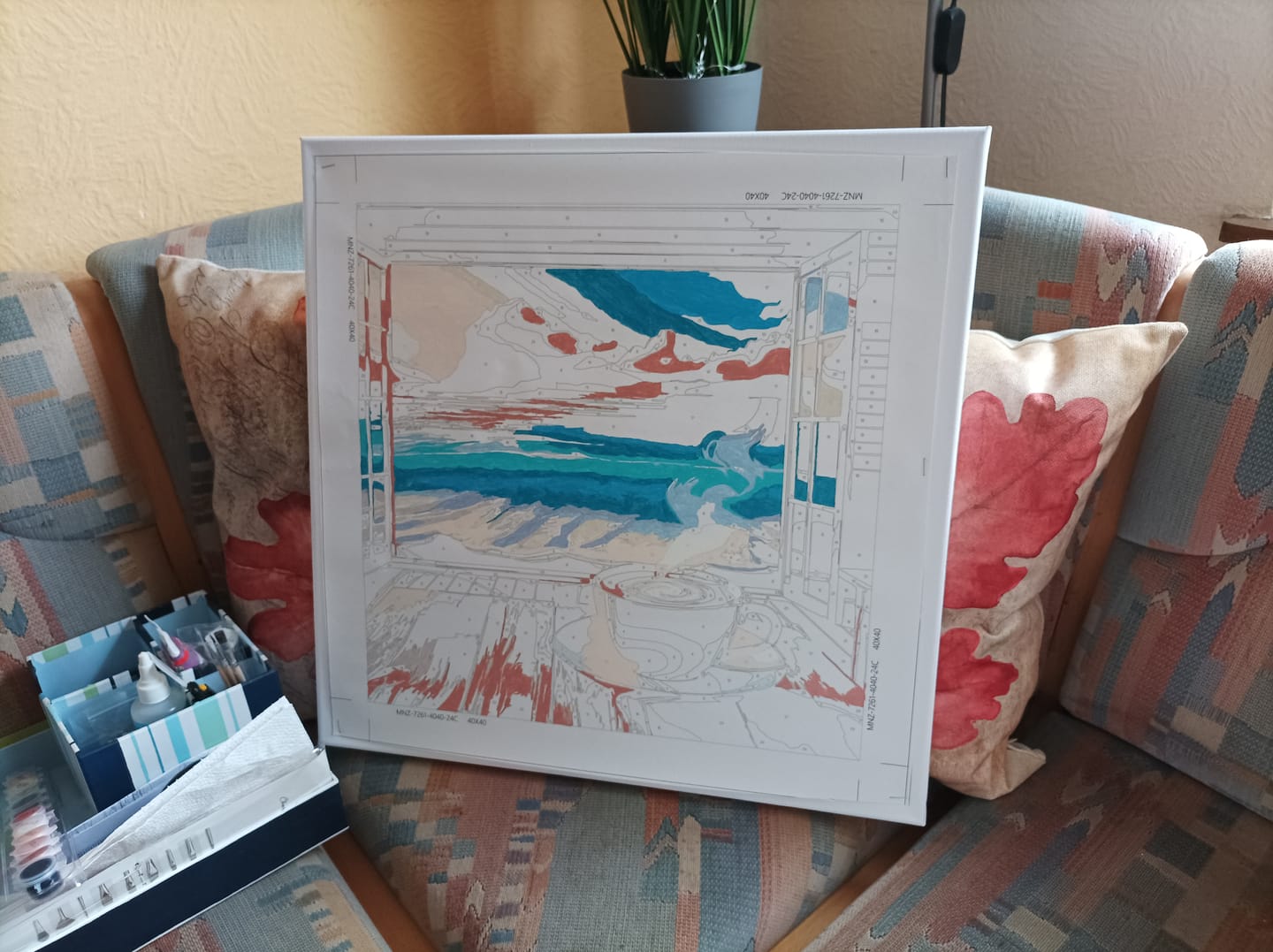 Customer photo review of Malen nach Zahlen - Kaffeegenuss am Meer