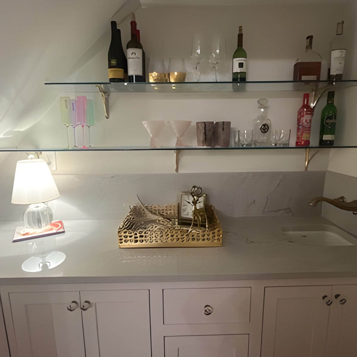 Customer photo review of Arched Shelf Bracket - Unlacquered Polished Brass
