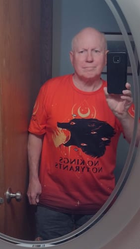 Customer photo review of No Kings No Tyrants, Men's Sublimation T-Shirt