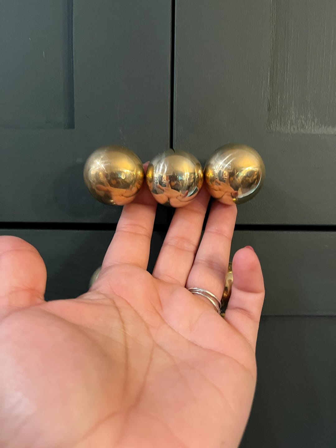 Customer photo review of Brass Ball Knob - Unlacquered Polished Brass