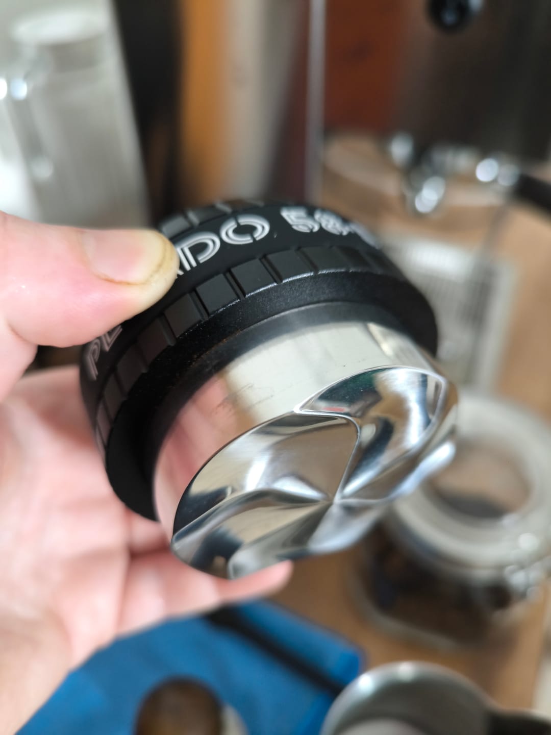 Customer photo review of Impact Gravity Espresso Grounds Distributor (58.4mm)