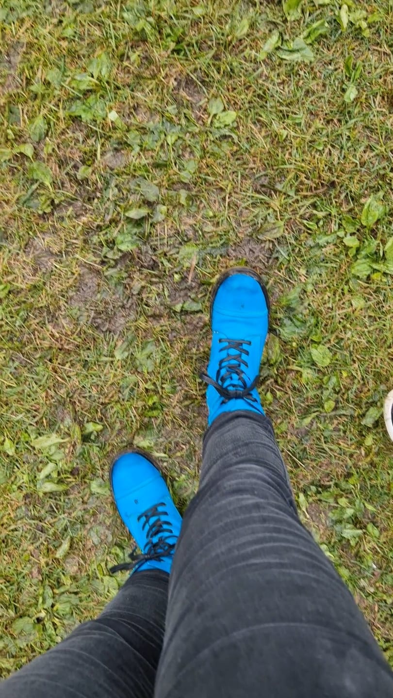 Customer photo review of Comfortable Genuine Leather Boots With Laces And Inside Zippers