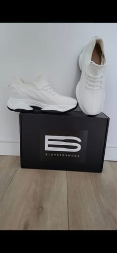 Customer photo review of ELEVATESHOES WHITE CASUAL