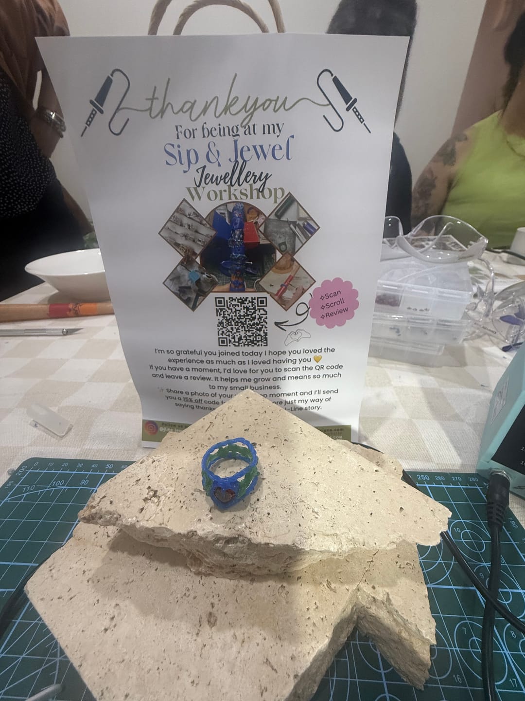 Customer photo review of Sip & Jewel- Jewellery workshop