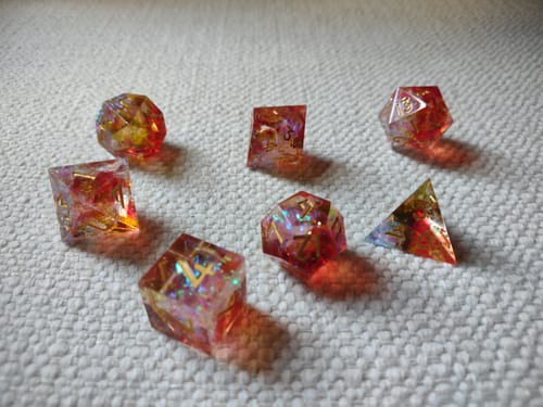 Customer photo review of Ethereal Light Sharp-Edged Resin Dice Set